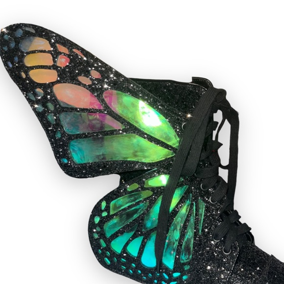 Dolls Kill Limited Edition Club Exx Black Metamorphosis Butterfly Boots - Picture 3 of 7